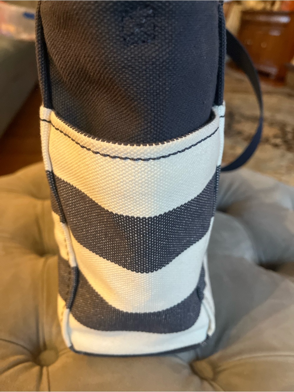 kate spade Navy and Cream Striped Canvas Tote Crossbody - Picture 4 of 17